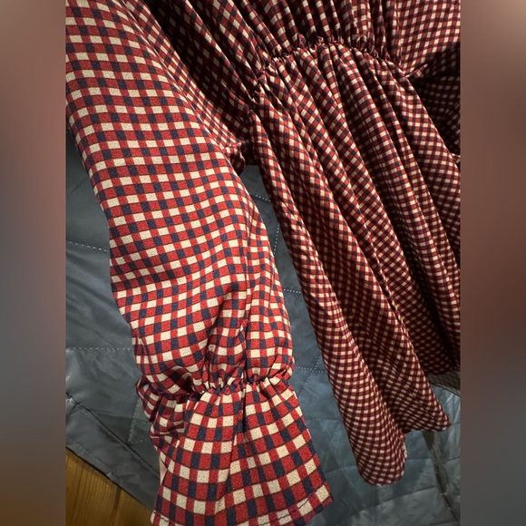 NWT - BUCKETLIST Plaid Mid Dress in Red/Brown - Picture 4 of 16